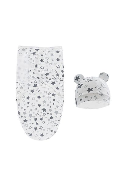 Choice Star sets Muslin Newborn Sleeping Bag Hat Set Cotton Baby Swaddle Blanket Wrap Adjustable New Born S