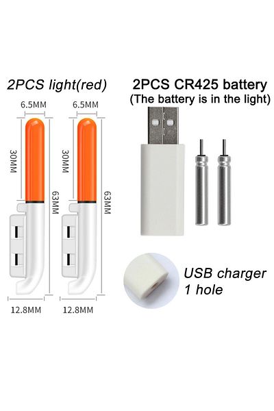 Red CR425 charge 1 Upgraded Night Fishing Floats Light Luminous CR425 3.6V Lithium Battery Charger S