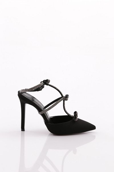 DGN Pantofi cu toc pentru femei din nubuc negru - 74942821
