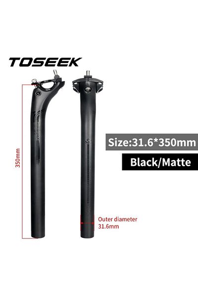TOSEEK Xwhp-heihylgb31635 Carbon Seatpost 27.2 31.6mm Length 400mm Matte Black Mtb Road Bike Seat Po