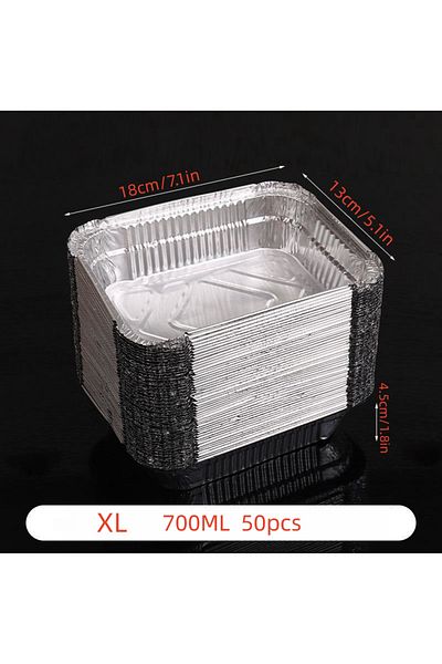 Choice Silvery-XL 50pcs disposable aluminium foil, various sizes, tin pans are perfect for cooking, heating