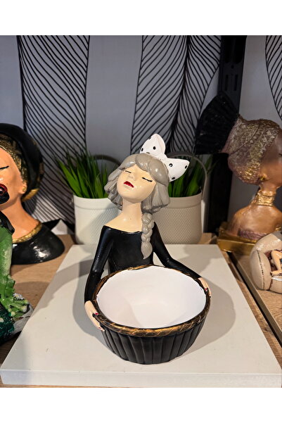 Atak Hediyelik Dekoratif sepetli kız biblo polyester