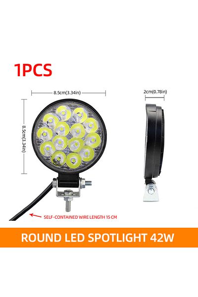 Choice 14smd round 1pcs 48W Car LED Bar Worklight MINI 16SMD Round Square Work Light 12V Auto Light Fog Lam