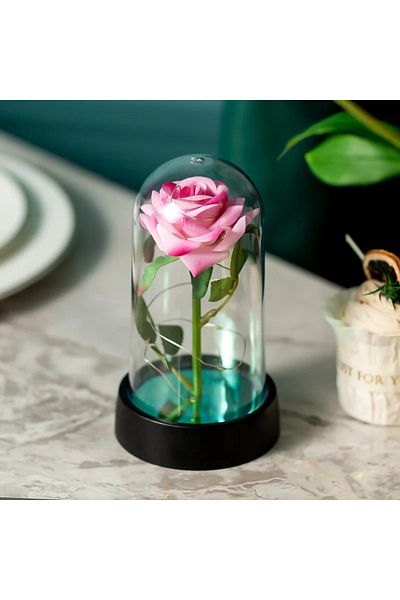 Choice Pink Wedding Birthday Valentine Day Gift Eternal Rose Flower Colorful Luminous Ornament For Women Mo