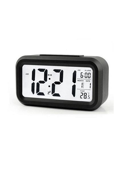 Choice black Digital LCD Alarm Clock with Calendar Thermometer