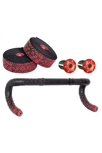 Choice black red Road Bike Bar Tape Super Sticky Kush Star Fade Bar Tape EVA/PU Bike Anti-Skid Shock Absorb
