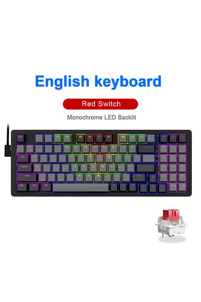 Choice Z94-GB-EN E-YOOSO Z94 USB Mechanical Gaming Keyboard Wired Monochrome LED Backlit Blue Red Switch 94