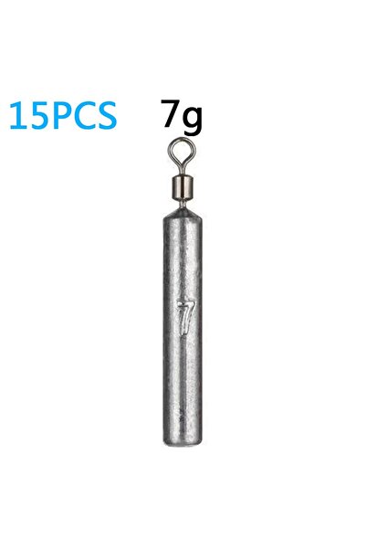 Choice 7 جرام 15 قطعة من أوزان الصيد 15 قطعة/مجموعة قالب ثقالة 3.5 جرام 5 جرام 7 جرام 10 جرام 14 جرام 20 جرام أنبوب رصاصة راسيا قلادة معدنية