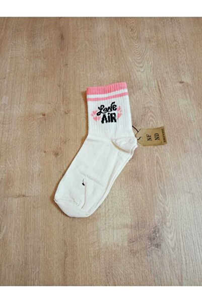 ENEFENDİ Γυναικείες κάλτσες από μαλακό βαμβάκι με διπλό σχέδιο - Arakonç Cream Pink 36-40