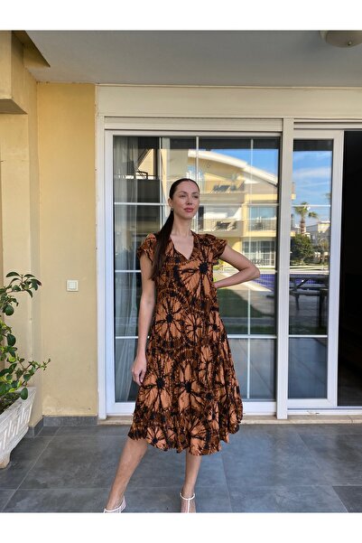 Lunaberry Kadın Bayram Elbise(38-46 TEK BEDEN)ince Duruş Mevsimlik Yazlık Viskon Bohem Vintage Patchwork,plaj