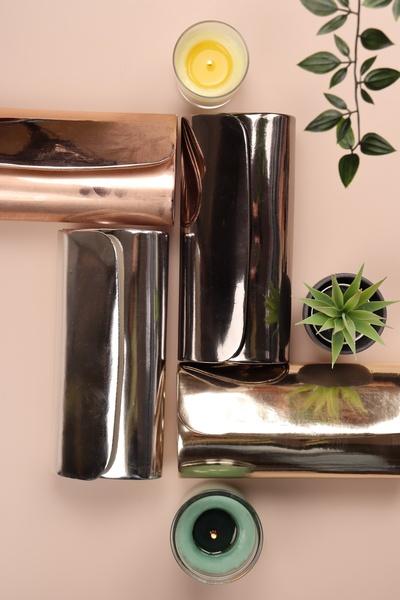 WMİLANO Geantă pentru rochie de seară pentru femei cu lanț cu material oglind...