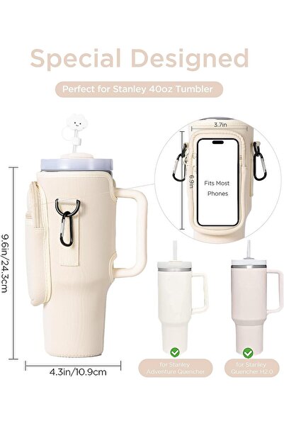 COOYA Portable Water Bottle Carrier Bag, with Adjustable Strap, comfortable, for 40oz Water Bottle Pouch