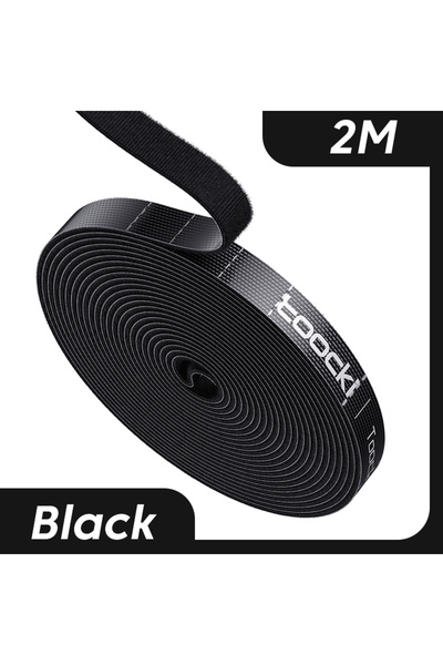 Choice منظم كابلات Toocki 2M باللون الأسود، منظم كابلات قابل للتمزيق، أربطة ل...