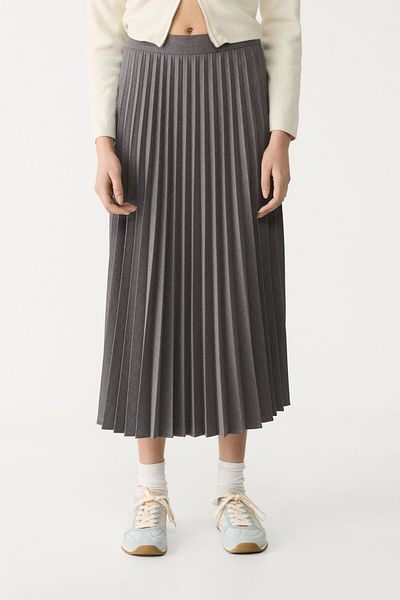 Stradivarius Pleated midi skirt