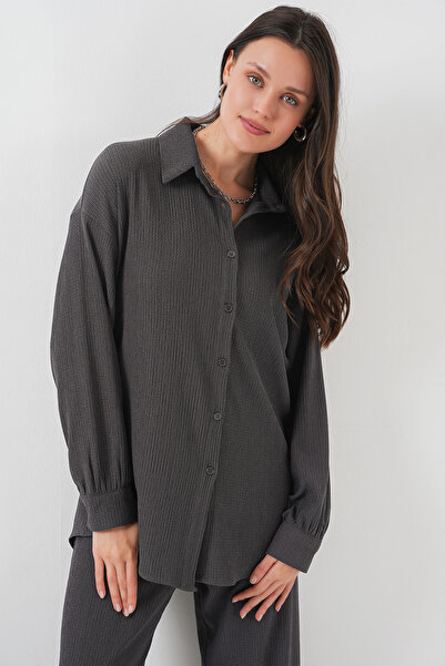 Bigdart 5858 Πλεκτό Διπλό Σετ - Ανθρακί