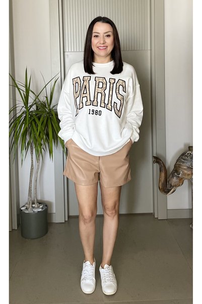 Butik Leather Button Detail Pocket Shorts