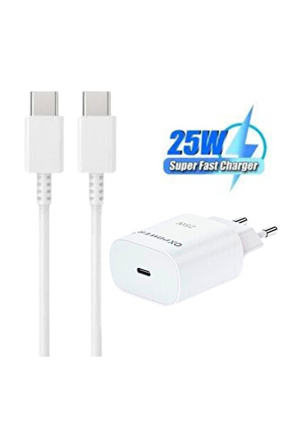 OXpower SAMSUNG, XİAOMİ VE TÜM ANDROİD CİHAZLAR İÇİN TYPE-C HIZLI ŞARJ ADAPTÖRÜ + ŞARJ KABLOSU 25W