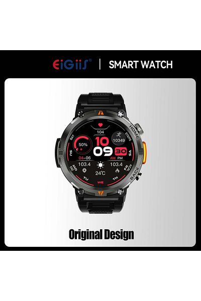 EIGIIS orange EIGIIS KE3 Smart Watch 3ATM Waterproof Original Design For Men Bluetooth Call Health Monitor