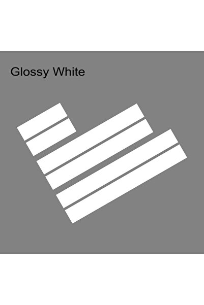 Choice مجموعة ملصقات السيارات اللامعة البيضاء المكونة من 3 قطع وغطاء المحرك و...