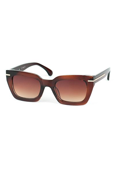Di Caprio Women's Brown Uv400 Protection Rectangular Model Sunglasses