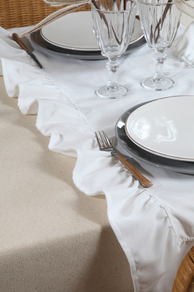 cotton maison Poli Fırfırlı Runner 40x110 Cm