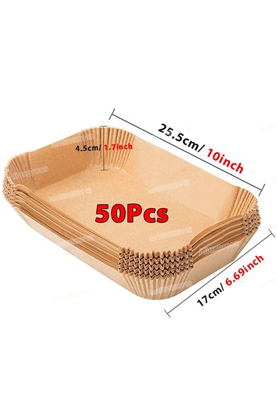 Choice Rectangle-50pcs 50/100Pcs Air Fryer Disposable Paper Non-Stick Airfryer Baking Papers Round Air-Frye