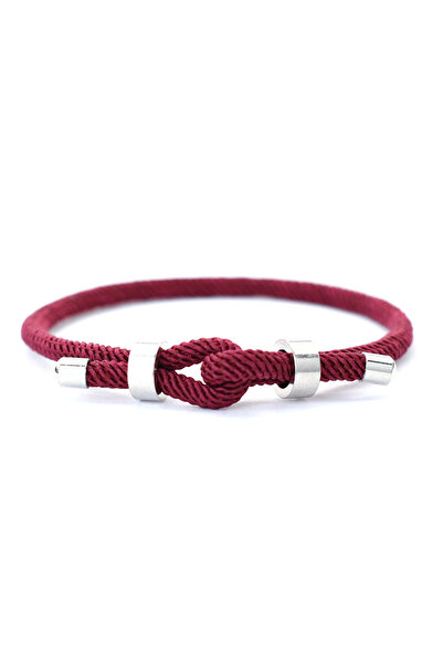 Choice سوار Wine Noter Lucky Red Thread للرجال من الفولاذ المقاوم للصدأ غير ق...