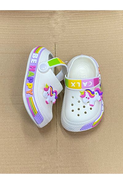 ÇOCUKÇA MODA Girl's Unicorn Figured Non-Slip Sole Slippers Sandals