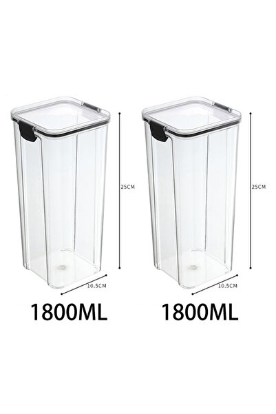 Choice 2pcs 1800ML 5Pcs Sets Sealed Jar Food Storage Box Transparent Plastic ...