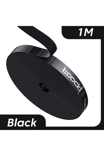 Choice منظم كابلات Toocki أسود بطول متر واحد، منظم كابلات قابل للتمزيق، أربطة لف الكابلات، ملحقات الهاتف