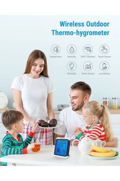 Choice Indoor None White Thermopro Tp65c Indoor Outdoor Temperature And Humidity Monitor Weather Station Wi