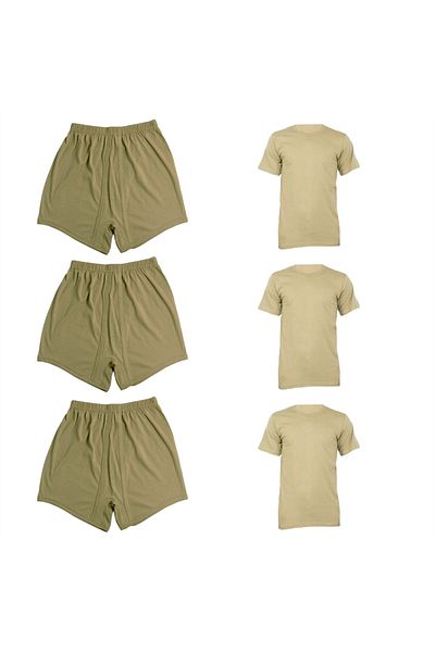 DOĞAN ASKERİ MALZEME Soldier Underwear 3 Pack Set & Karacı Soldier Undershirt 100% Cotton