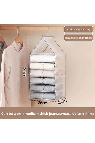 Choice 6 compartments 1pc Wardrobe Hanging Storage Bag Cabinet Organizer For Pants Socks T-Shirt Underwear