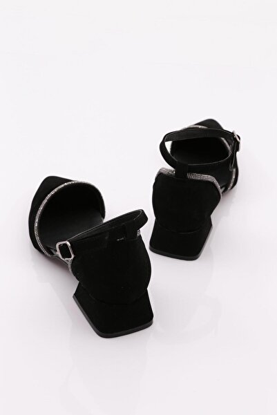 DGN Kadın Bilekten Bağlama Yanları Açık Babet Velvet 61022328