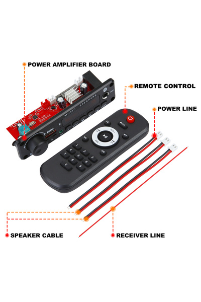 Choice black 150W DIY Amplifier Bluetooth Decoder Board 12V 6.5mm Microphone FM Radio TF USB Car Audio Musi