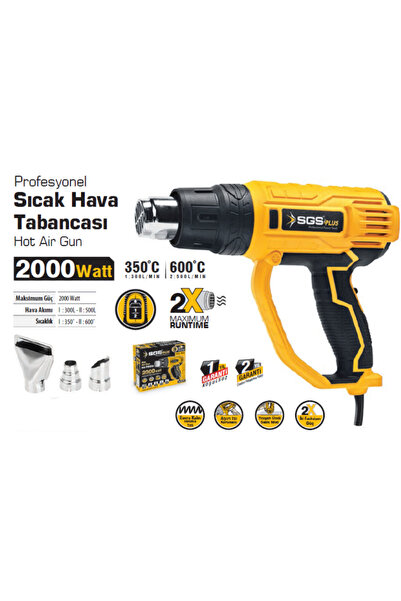 SGS PROFESYONEL SICAK HAVA TABANCASI 2000WATT