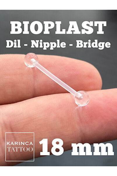 Karınca Piercing Alerji Yapmaz Şeffaf Dil Nipple Bridge Bioplast Piercing (KA...