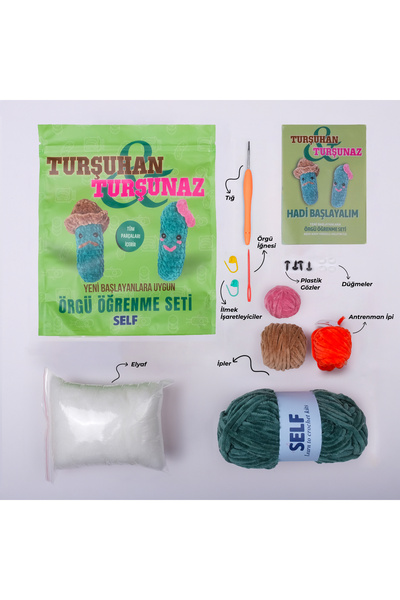 Self Turşuhan & Turşunaz Amigurumi Kiti Yeni Başlayanlar İçin Uygun Turşu Örgü Seti