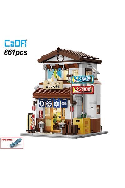 Choice no box Cada LED City Japanese Style Canteen House Architecture Building Blocks Late Night Canteen Fi