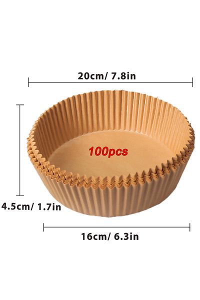Choice Brown 100Pcs-16cm 50/100Pcs Air Fryer Disposable Paper Non-Stick Airfryer Baking Papers Round Air-Fr