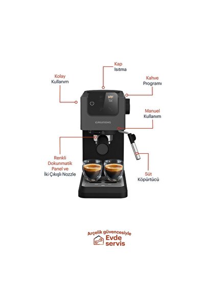 Grundig En Hızlı , Delisia Coffee KSM 4330 Süt Köpürtücülü Manuel Espresso Makinesi , 220 - 240 V