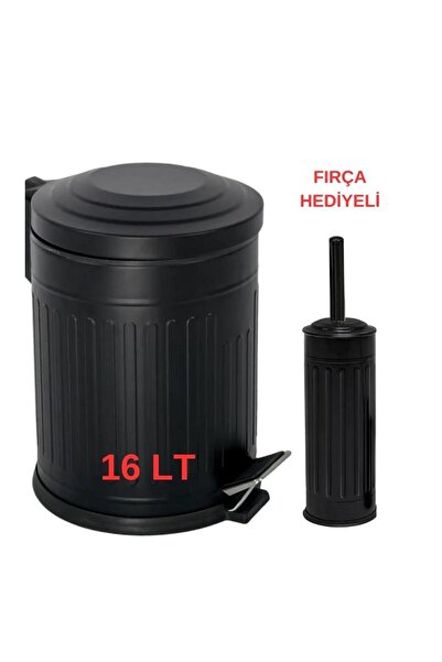 Tinsmith Living Vintage Çöp Kovası - 16 lt FIRÇA HEDİYELİ -SİYAH