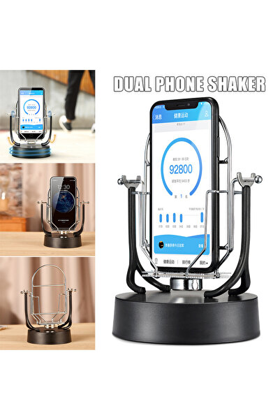 Choice حامل هاتف محمول أسود اللون مزود بحامل اهتزاز تلقائي وخطوة لكسب المال