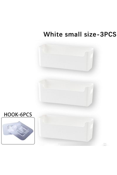 Choice Small-3PCS-Hook6PCS Cabinet Door Organiser Multifunctional Desktop Storage Box No Punch Wall Organis