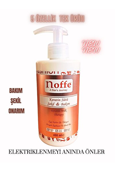 noffe KERATİN SÜTÜ 400ML BAKIM & ŞEKİL & ONARIM & ELEKTRİKLENME ÖNLEYİCİ X2 ADET