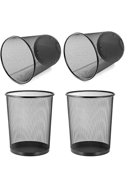 AKDC Metal Mesh Dustbins, 4 Piece Set, Black, For Office and Home