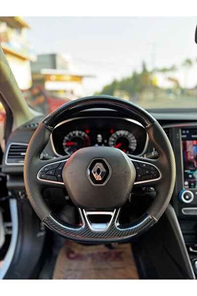STİLİX GARAGE Megane 4 Araca Tam Uyumlu Dikmeli Direksiyon Kılıfı (5D Kristal...