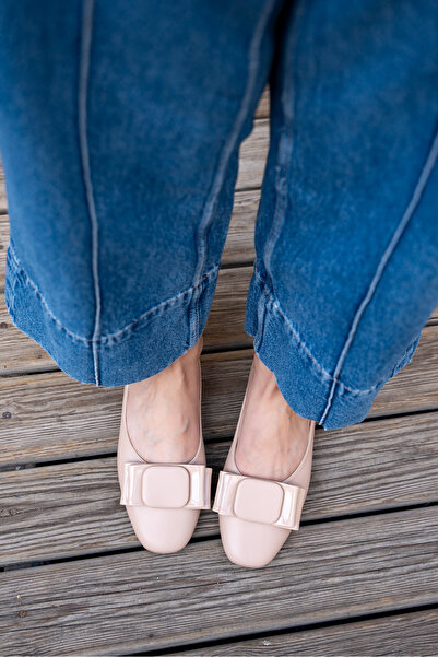 LamintaGlobal Λεπτομερείς γυναικείες μπαλαρίνες Poro Beige Bow