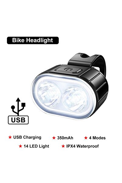 BUCKLOS Only Headlight Bicycle Lights MTB Bike LED Lamp Front and Rear Light ...