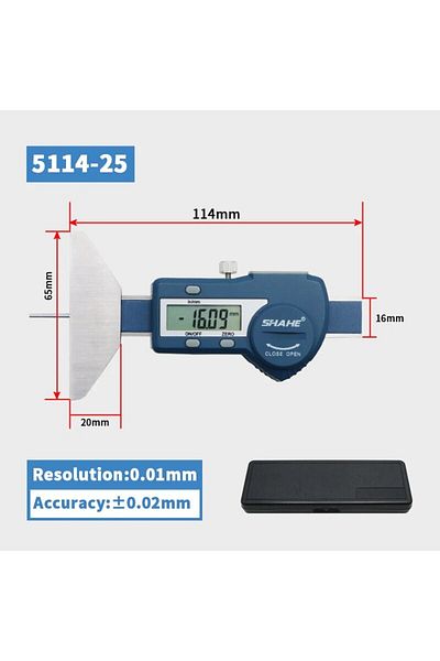 Choice 0-25mm Shahe Depth Gauge Digital Car Tyre Tire Tread Depth Gauge Meter Measurer Tool Stainless Steel